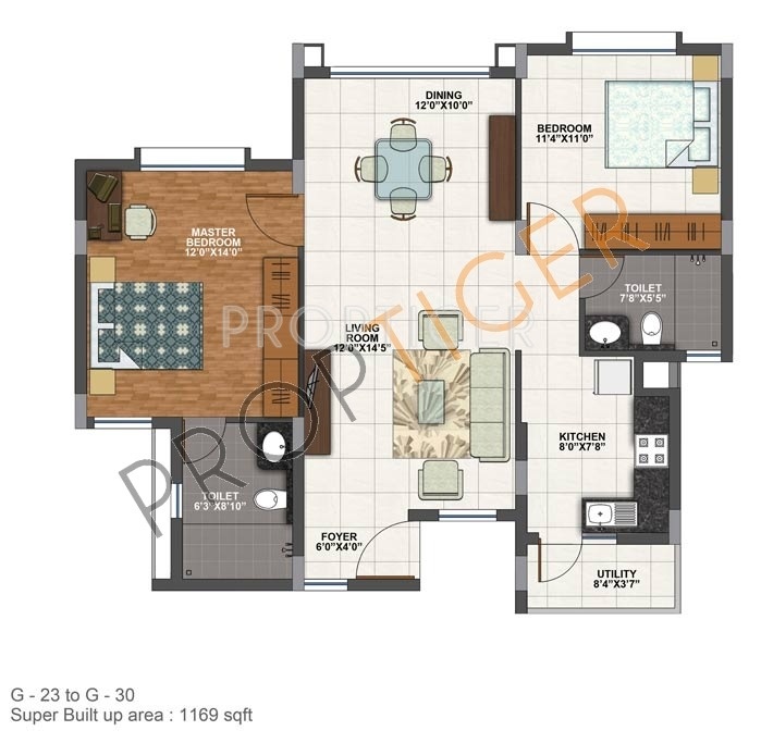 Mana Jardin (2BHK+2T (1,169 sq ft) 1169 sq ft) Mana Jardin (2BHK+2T (1,169 sq ft) 1169 sq ft)