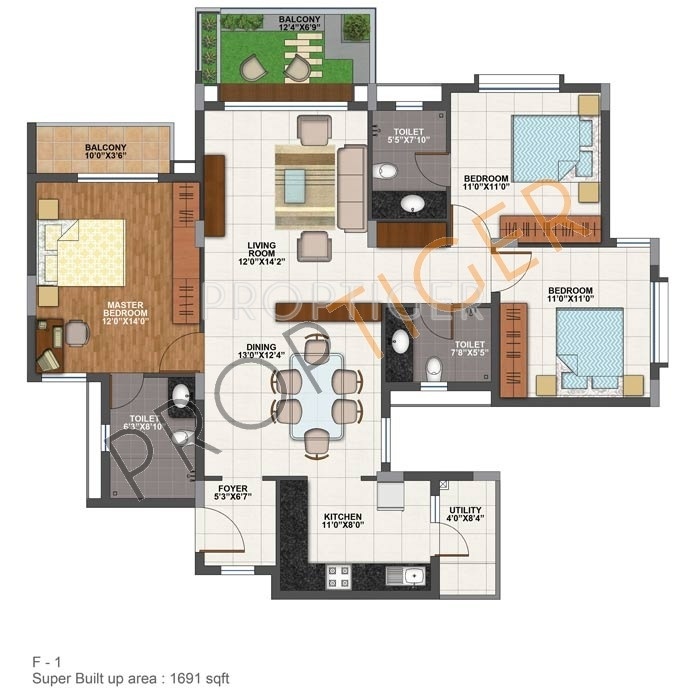 Mana Jardin (3BHK+3T (1,691 sq ft) 1691 sq ft) Mana Jardin (3BHK+3T (1,691 sq ft) 1691 sq ft)