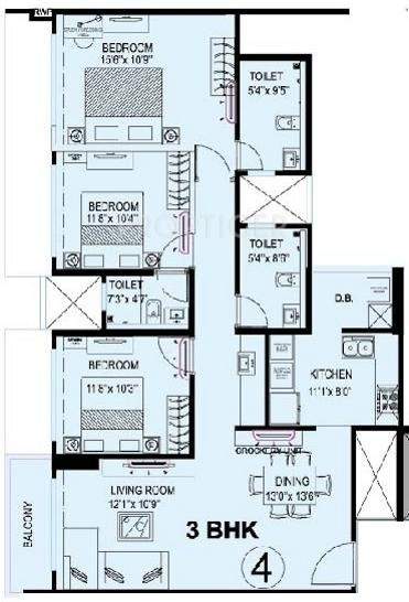 Kanakia Levels (3BHK+3T (1,805 sq ft) 1805 sq ft)