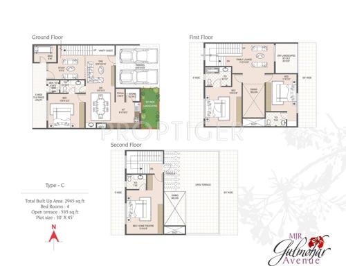 MJR Gulmohar Avenue (4BHK+4T (2,945 sq ft)   Study Room 2945 sq ft)