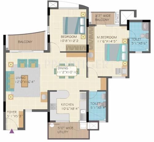 Nitesh Forest Hills (2BHK+2T (1,301 sq ft) 1301 sq ft)