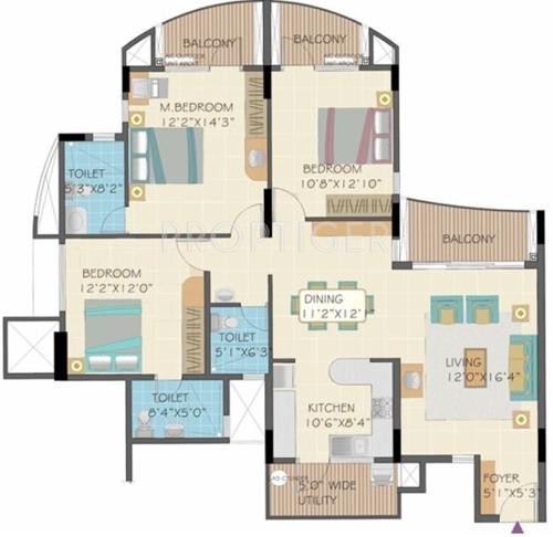Nitesh Forest Hills (3BHK+3T (1,452 sq ft) 1452 sq ft)