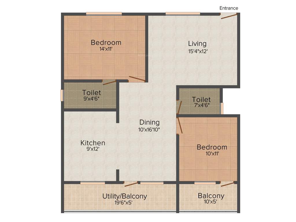 Keystone Sri Sai Paradise (2BHK+2T (1,295 sq ft) 1295 sq ft)