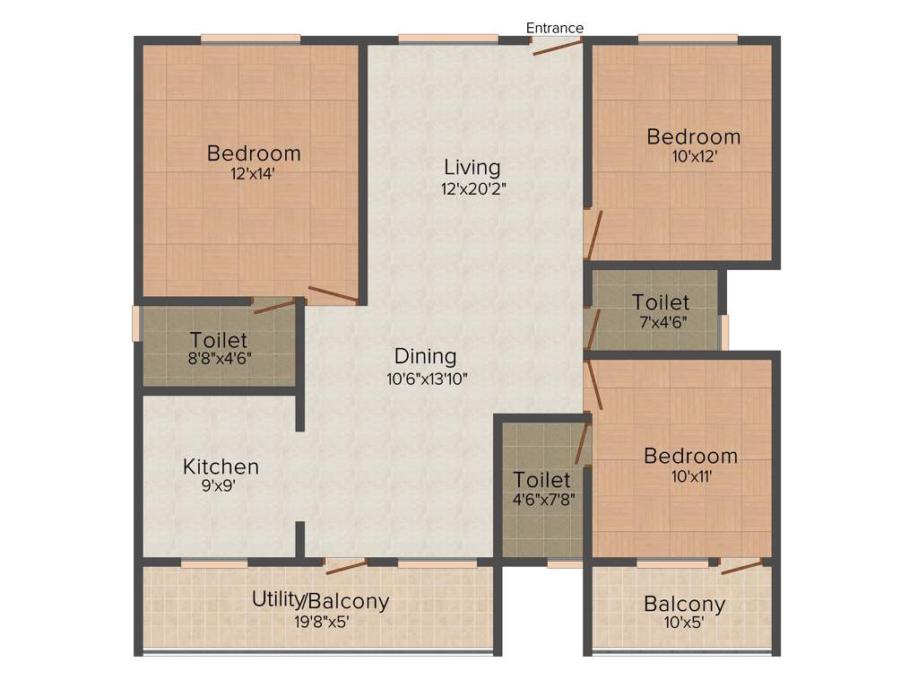 Keystone Sri Sai Paradise (3BHK+3T (1,480 sq ft) 1480 sq ft)