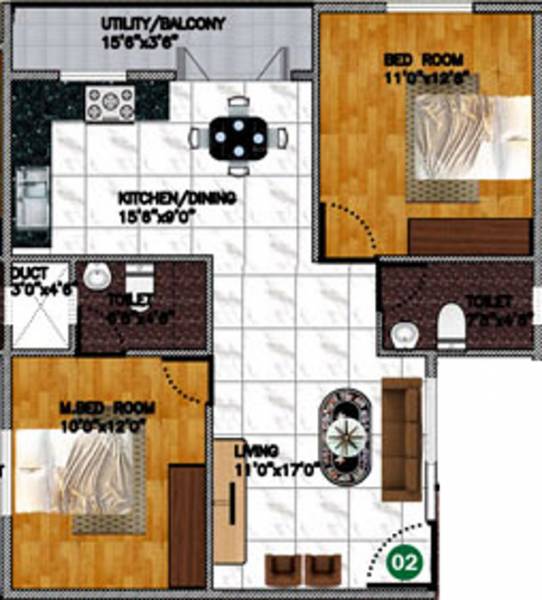 DS DSMAX SANGAM (2BHK+2T (1,091 sq ft) 1091 sq ft)