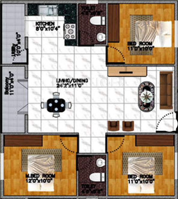 DS DSMAX SANGAM (3BHK+2T (1,415 sq ft) 1415 sq ft)