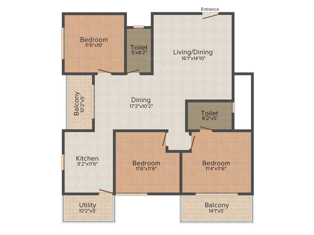 Green Lake Field Homes (3BHK+2T (1,609 sq ft) 1609 sq ft)