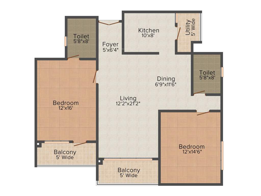 Maangalya Prosper Signature Block Phase 1 (2BHK+2T (1,372 sq ft) 1372 sq ft)