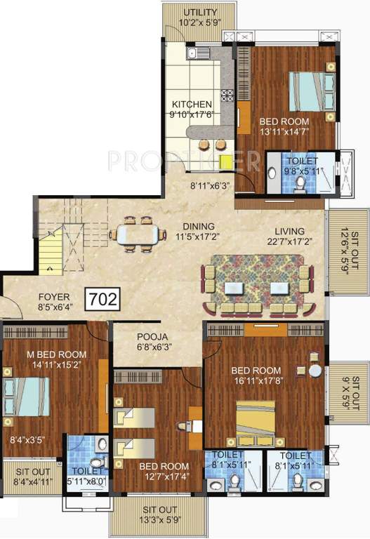 Indraprastha Ruhe (4BHK+4T (3,554 sq ft)   Pooja Room 3554 sq ft)