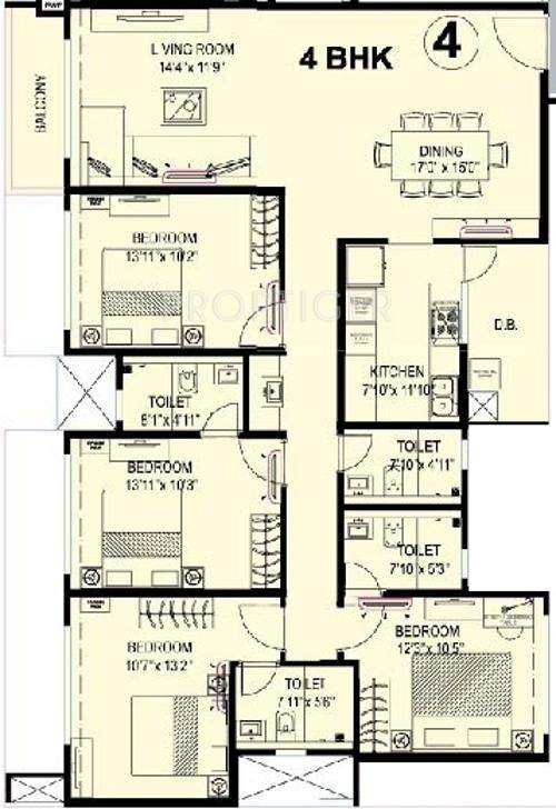Kanakia Levels (4BHK+4T (2,475 sq ft) 2475 sq ft)