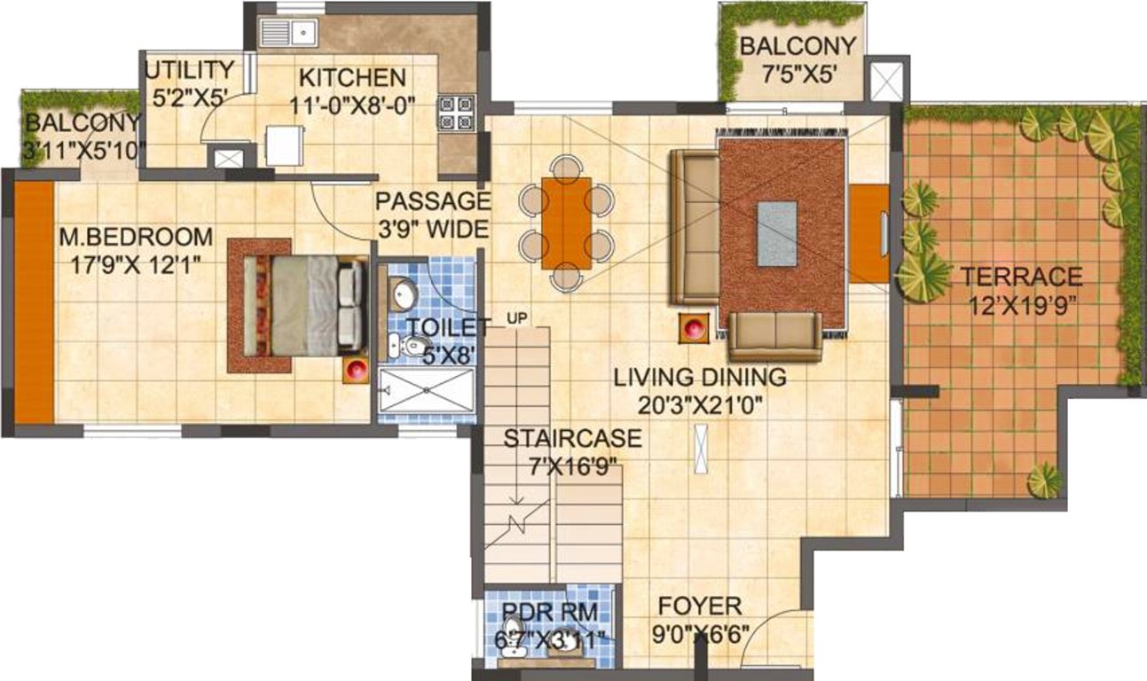 MJR Pearl (3BHK+3T (2,540 sq ft) + Study Room 2540 sq ft)