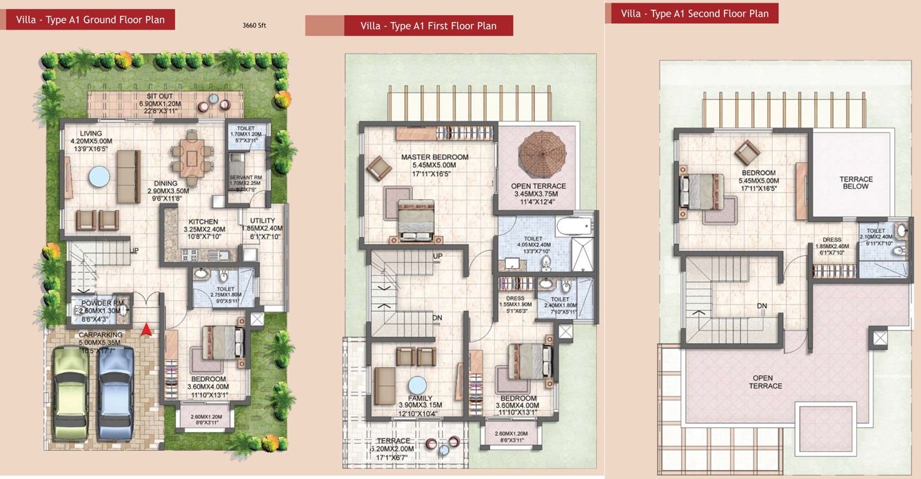 Prestige Silver Oak (4BHK+5T (3,660 sq ft) + Servant Room 3660 sq ft)