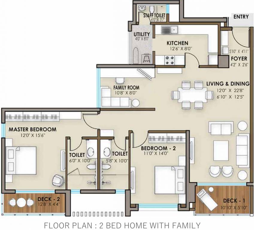 Phoenix One Bangalore West (2BHK+2T (1,718 sq ft) 1718 sq ft)