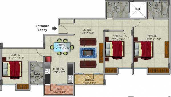 Gopalan Admirality Premier (3BHK+3T (1,735 sq ft) 1735 sq ft)