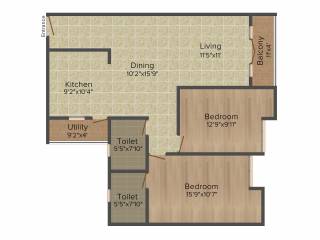 Gopalan Admirality Royal (2BHK+2T (1,278 sq ft) 1278 sq ft)