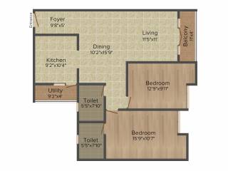 Gopalan Admirality Royal (2BHK+2T (1,293 sq ft) 1293 sq ft)