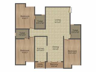 Gopalan Admirality Royal (3BHK+3T (1,681 sq ft) 1681 sq ft)