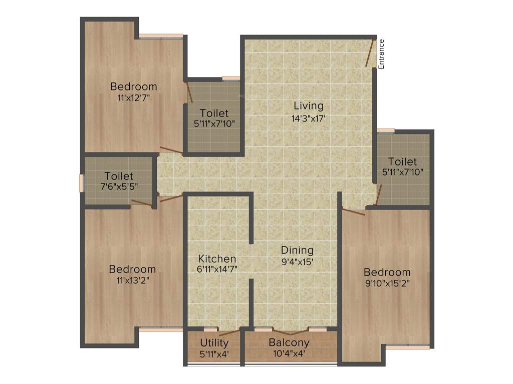Gopalan Admirality Royal (3BHK+3T (1,681 sq ft) 1681 sq ft)