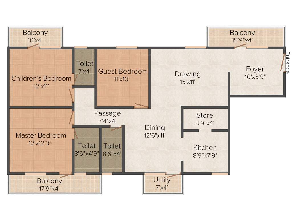 Bindu Amulya (3BHK+3T (1,521 sq ft) 1521 sq ft)