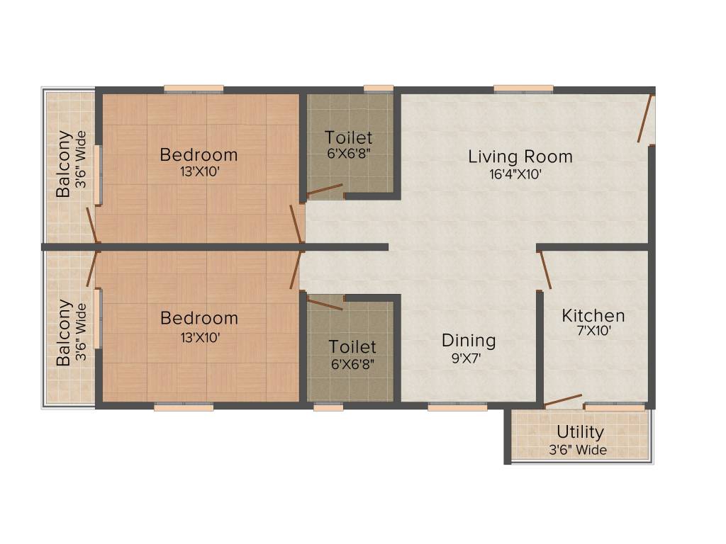 Vaastu Lavender (2BHK+2T (990 sq ft) 990 sq ft)