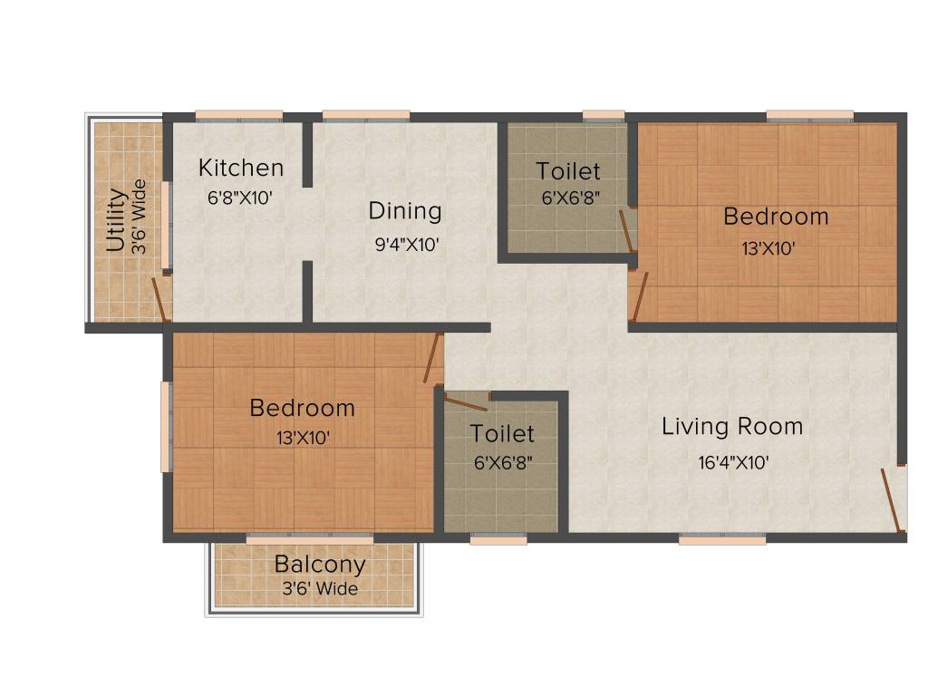 Vaastu Lavender (2BHK+2T (1,000 sq ft) 1000 sq ft)