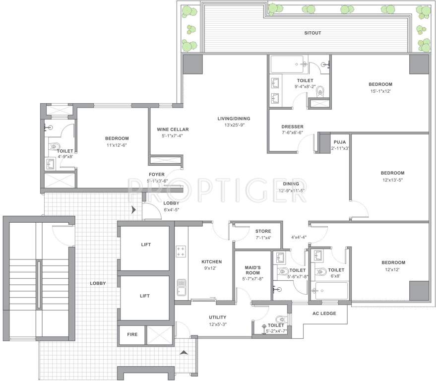 TATA The Promont (4BHK+5T (3,033 sq ft) + Servant Room 3033 sq ft)