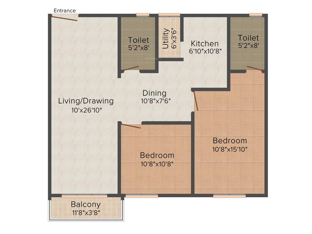 Windsor Four Seasons (2BHK+2T (1,147 sq ft) 1147 sq ft)