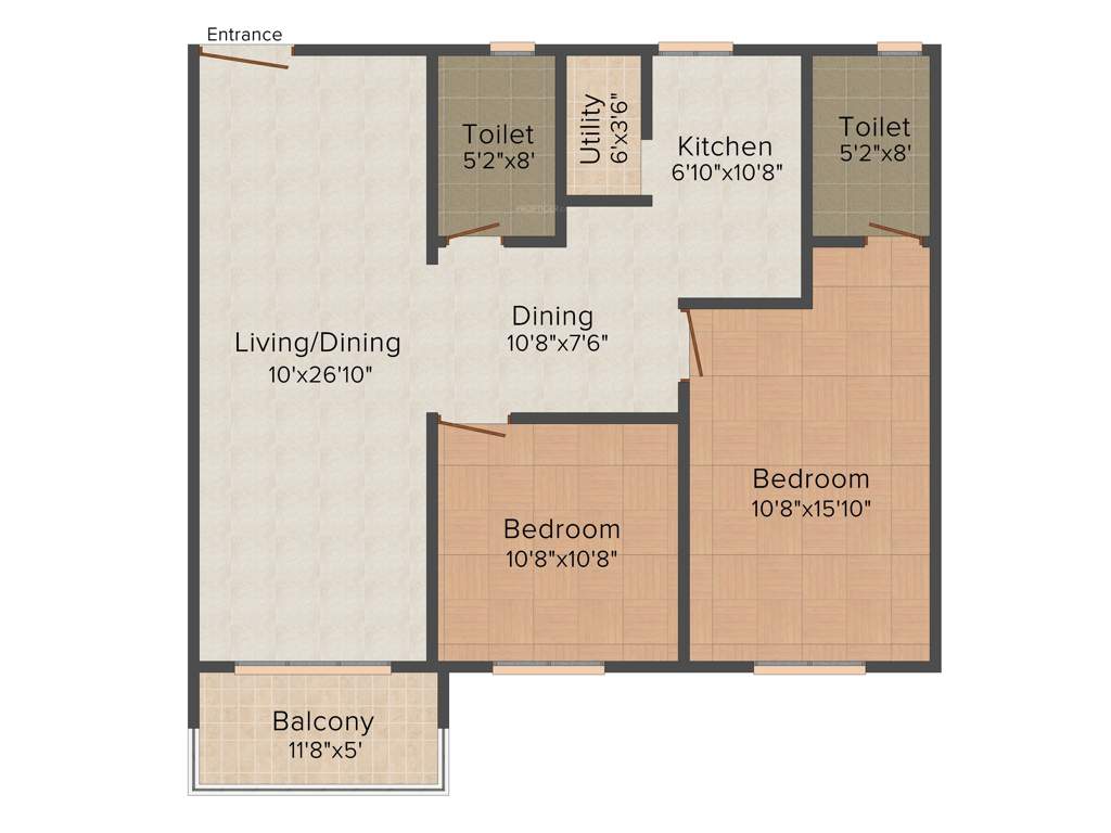 Windsor Four Seasons (2BHK+2T (1,164 sq ft) 1164 sq ft)