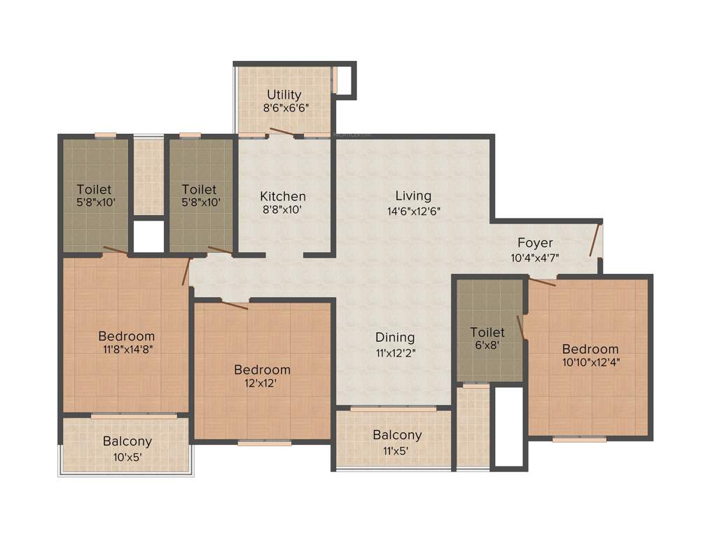 Sobha Eternia (3BHK+3T (1,879 sq ft) 1879 sq ft)