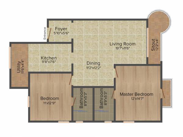 Ashed Regency La Majada (2BHK+2T (1,359 sq ft) 1359 sq ft)
