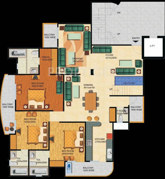 Supertech Emerald Court (5BHK+5T (4,968 sq ft)   Servant Room 4968 sq ft)