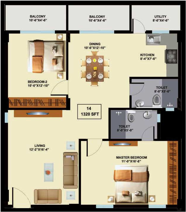 Innovative Aspen Woods (2BHK+2T (1,320 sq ft) 1320 sq ft)