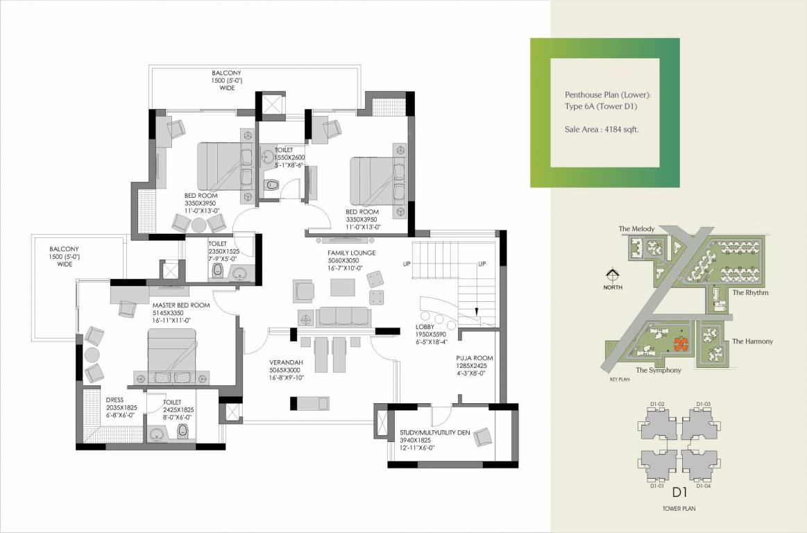 Experion The Heartsong (4BHK+5T (4,184 sq ft) + Study Room 4184 sq ft)