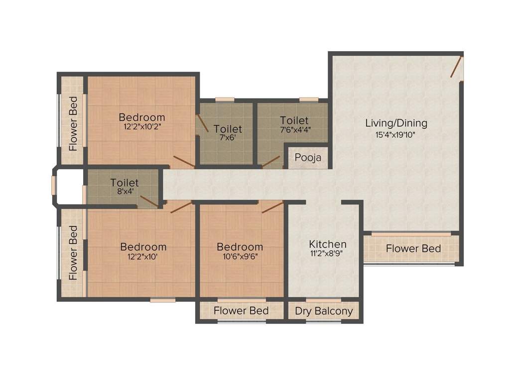 SB Tirupati Grande (3BHK+3T (1,360 sq ft) 1360 sq ft)