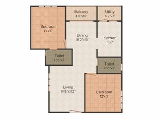 Nirman Silver Oak (2BHK+2T (1,111 sq ft) 1111 sq ft)