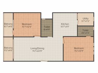 Nirman Silver Oak (2BHK+2T (1,229 sq ft) 1229 sq ft)
