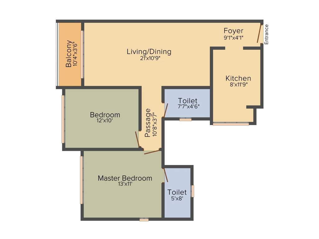 L And T Emerald Isle (2BHK+2T (1,195 sq ft) 1195 sq ft)