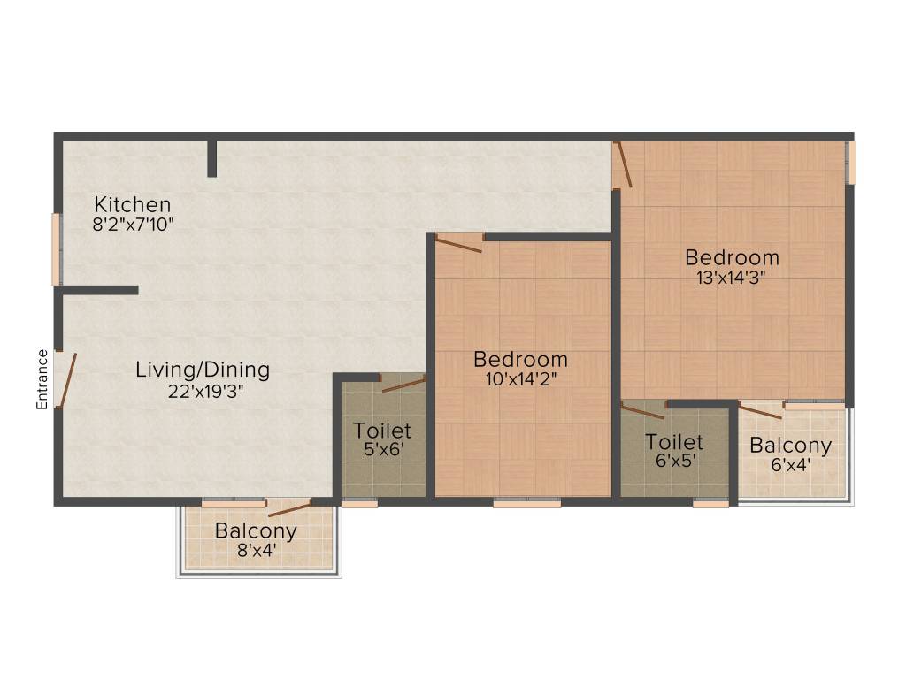 Mayur Paradise (2BHK+2T (1,105 sq ft) 1105 sq ft)
