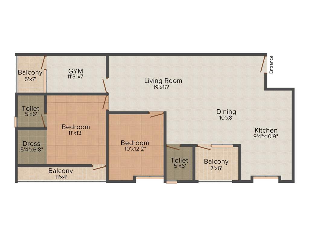 Mayur Paradise (2BHK+2T (1,309 sq ft) 1309 sq ft)