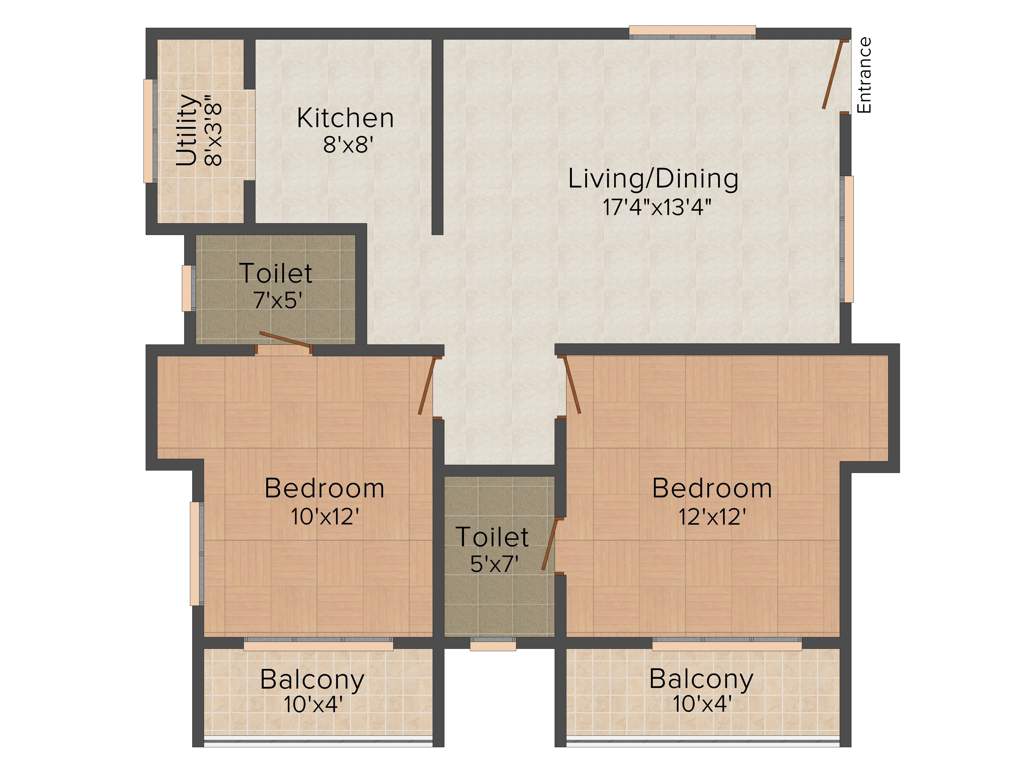 Sannidhi Whitestone Landmark (2BHK+2T (1,115 sq ft) 1115 sq ft)