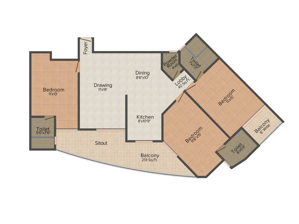 Ajnara Daffodil (3BHK+3T (1,895 sq ft) 1895 sq ft) Ajnara Daffodil (3BHK+3T (1,895 sq ft) 1895 sq ft)