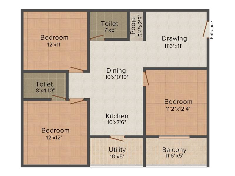 SVS Coco Grooves (3BHK+2T (1,320 sq ft) + Pooja Room 1320 sq ft)