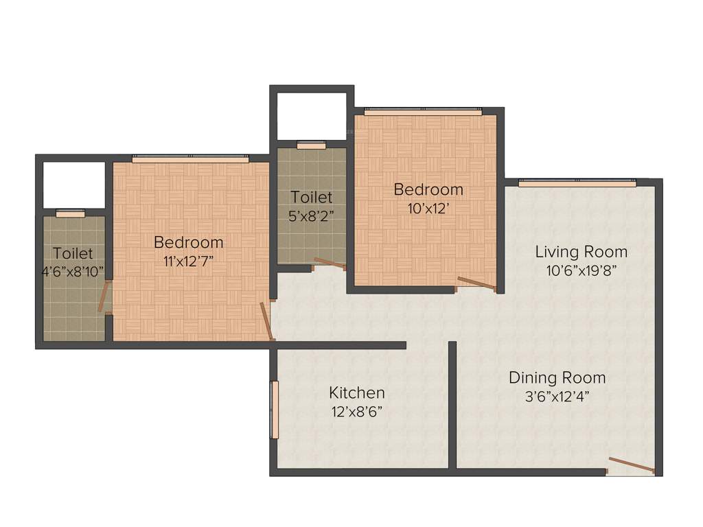 Kabra Argentum (2BHK+2T (1,272 sq ft) 1272 sq ft)