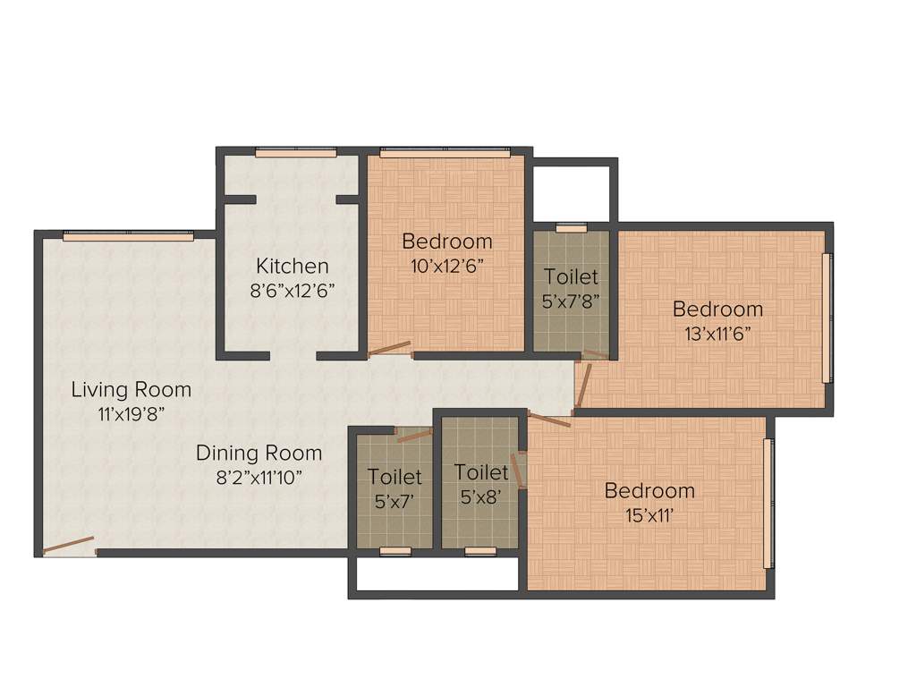Kabra Argentum (3BHK+3T (1,775 sq ft) 1775 sq ft)