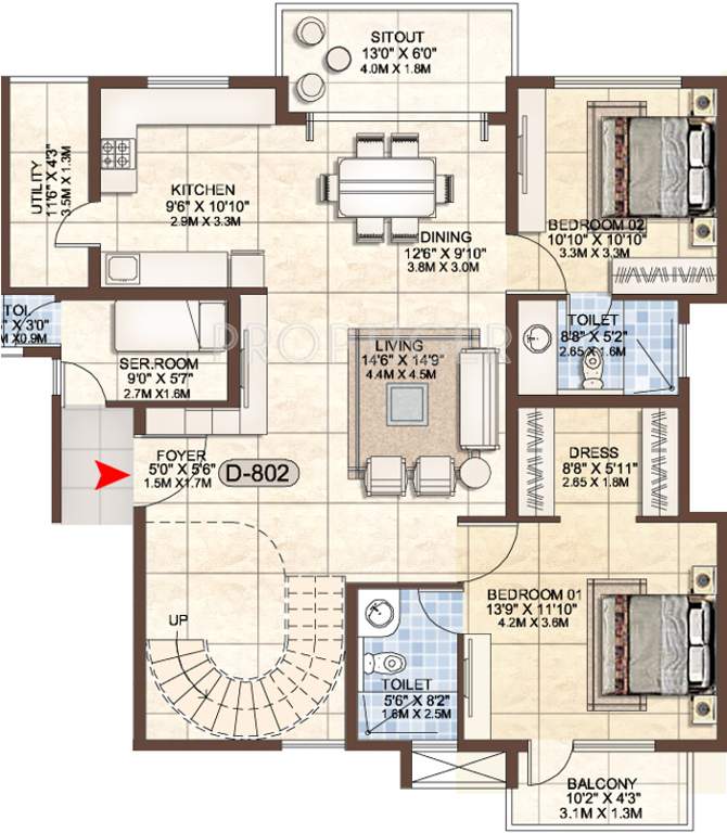 Jain East Parade (4BHK+4T (2,658 sq ft) + Study Room 2658 sq ft)