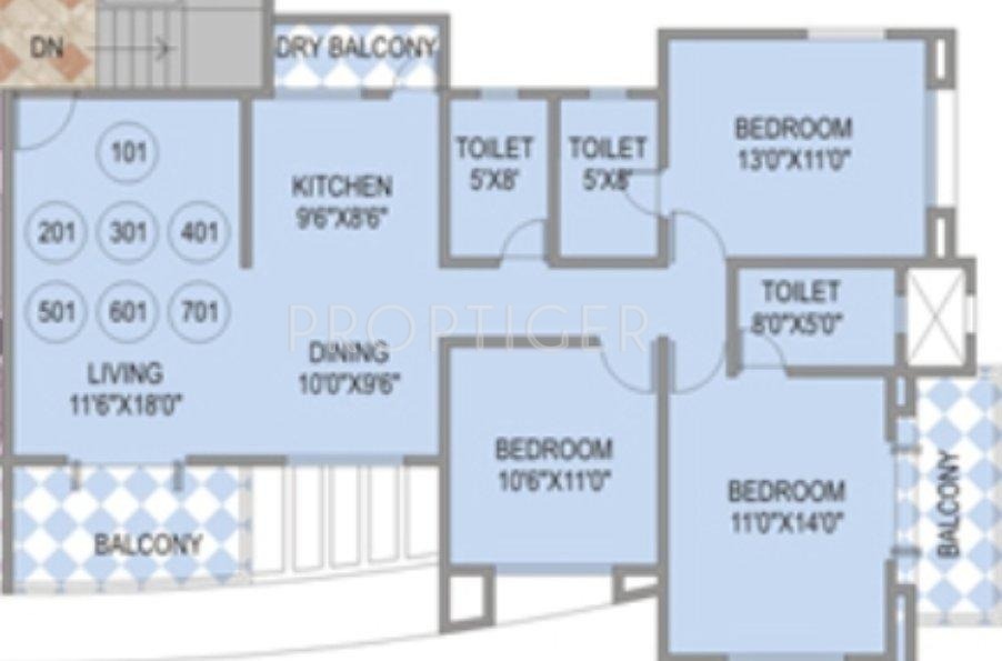 Eisha Foot Print (3BHK+3T (1,421 sq ft) 1421 sq ft) Eisha Foot Print (3BHK+3T (1,421 sq ft) 1421 sq ft)