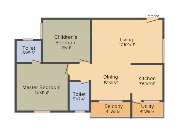 BM Splendor Park (2BHK+2T (1,086 sq ft) 1086 sq ft)