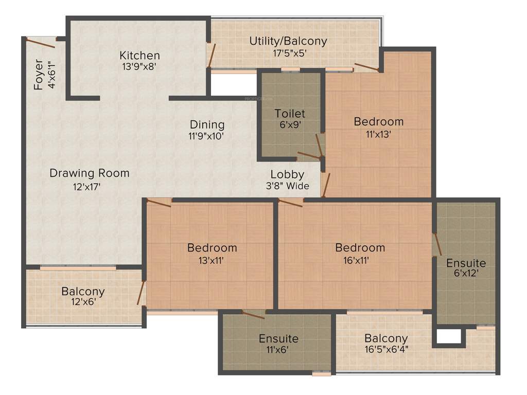  Cleo County (3BHK+3T (1,827 sq ft) 1827 sq ft)