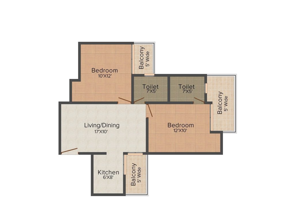 Divyansh Flora (2BHK+2T (1,055 sq ft) 1055 sq ft)