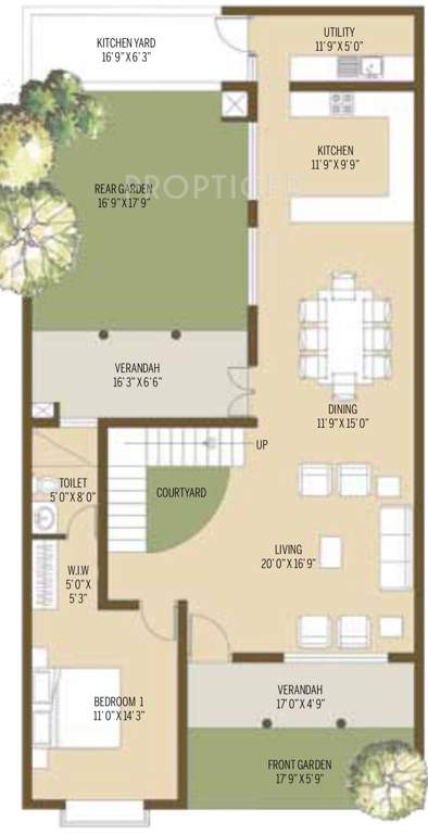 Good Malhar Mosaic (3BHK+3T (2,462 sq ft)   Study Room 2462 sq ft)